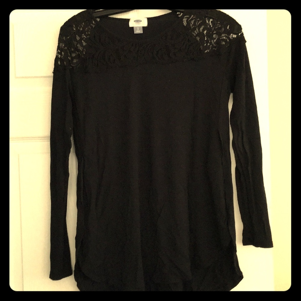 Black top with lace detail
